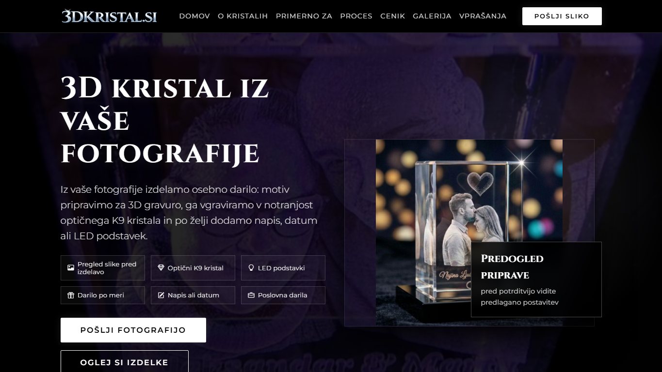 Screenshot spletne strani 3dkristal.si