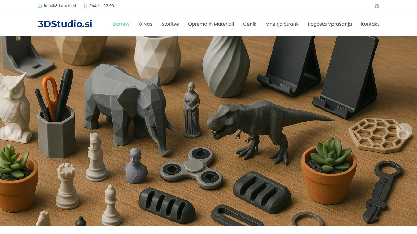 Screenshot spletne strani 3dstudio.si