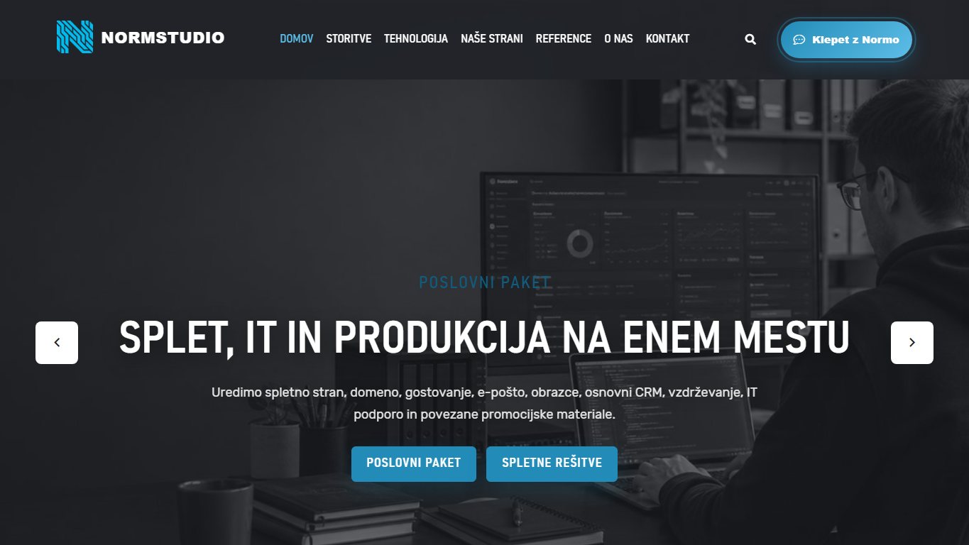 Screenshot spletne strani normstudio.si