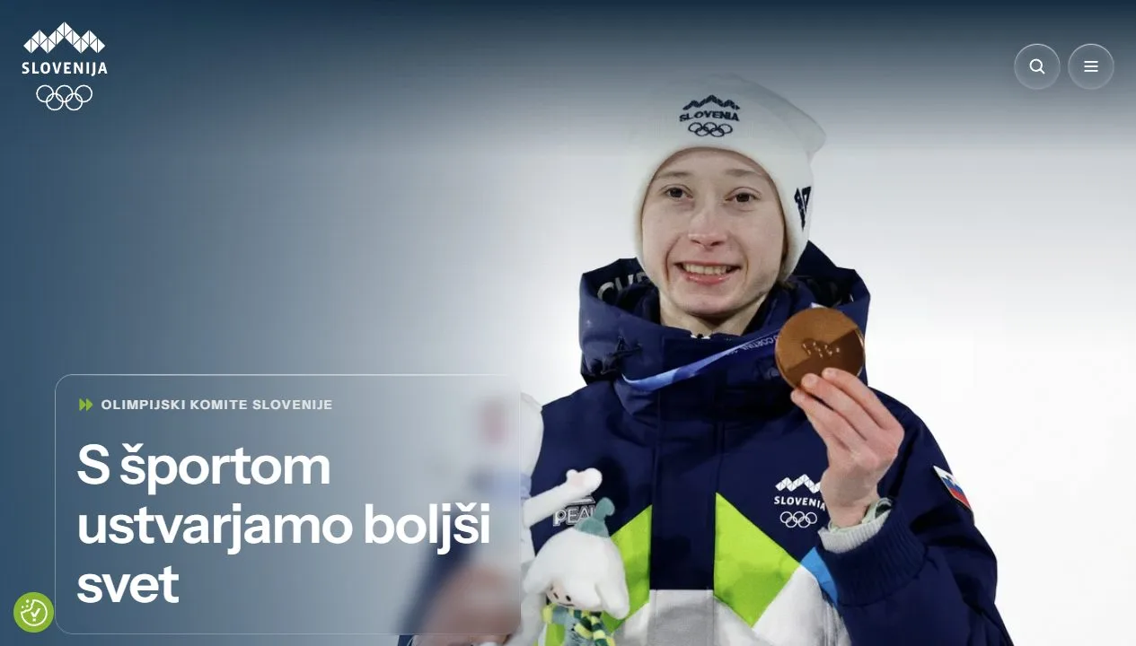 Screenshot spletne strani Olympic.si