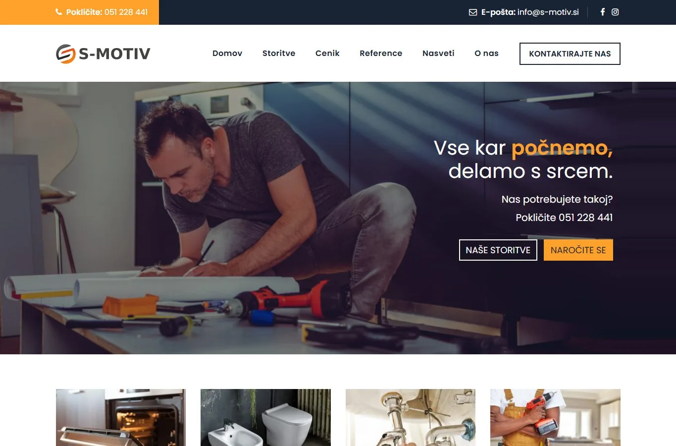 Screenshot spletne strani s-motiv.si